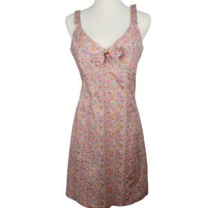 Lightweight Disty Floral Cotton Mini Sun Dress 90's Style Beach Swimsuit Coverup